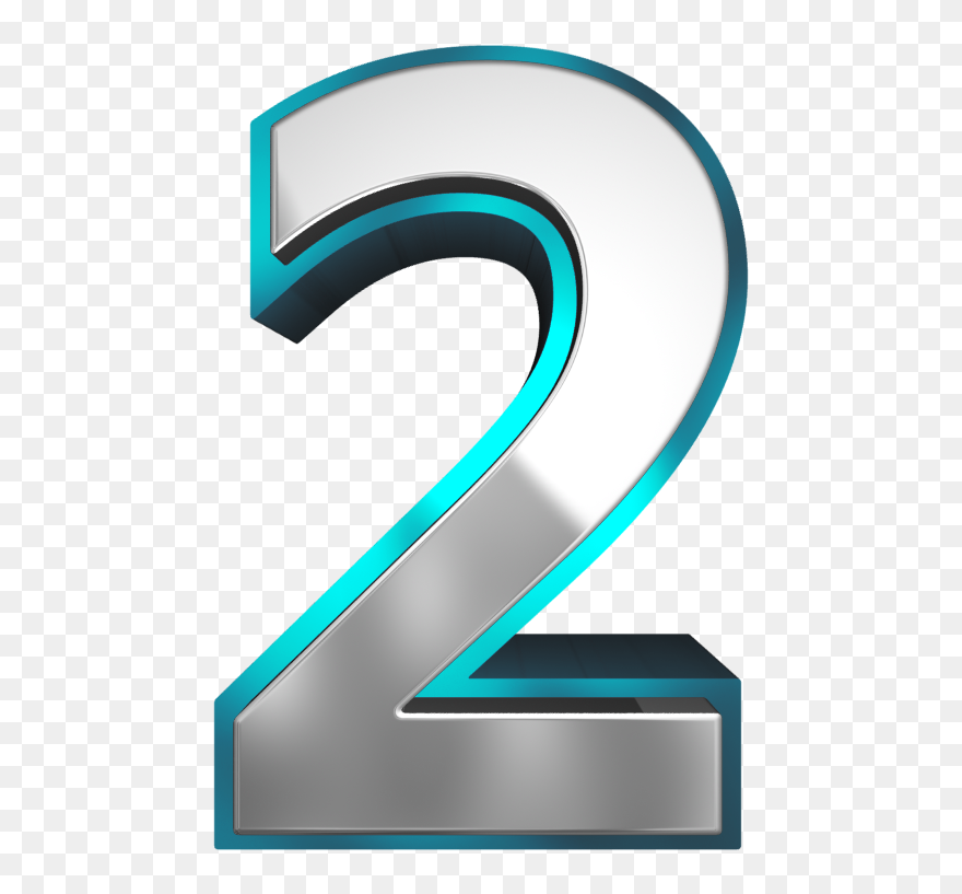Numbers Clipart Metallic - Two Png Transparent Png