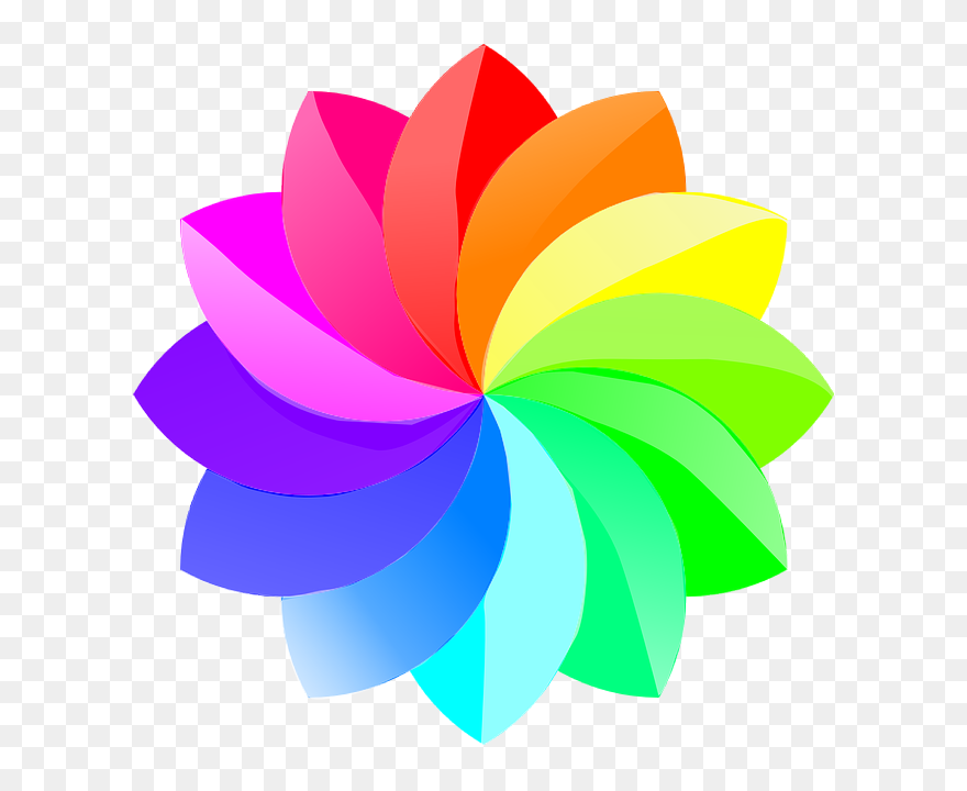 Rainbow Flower Clipart - Png Download