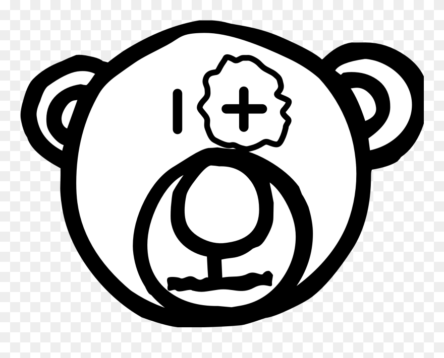 Mcol Teddy Bear Black White Line Art - Clip Art - Png Download
