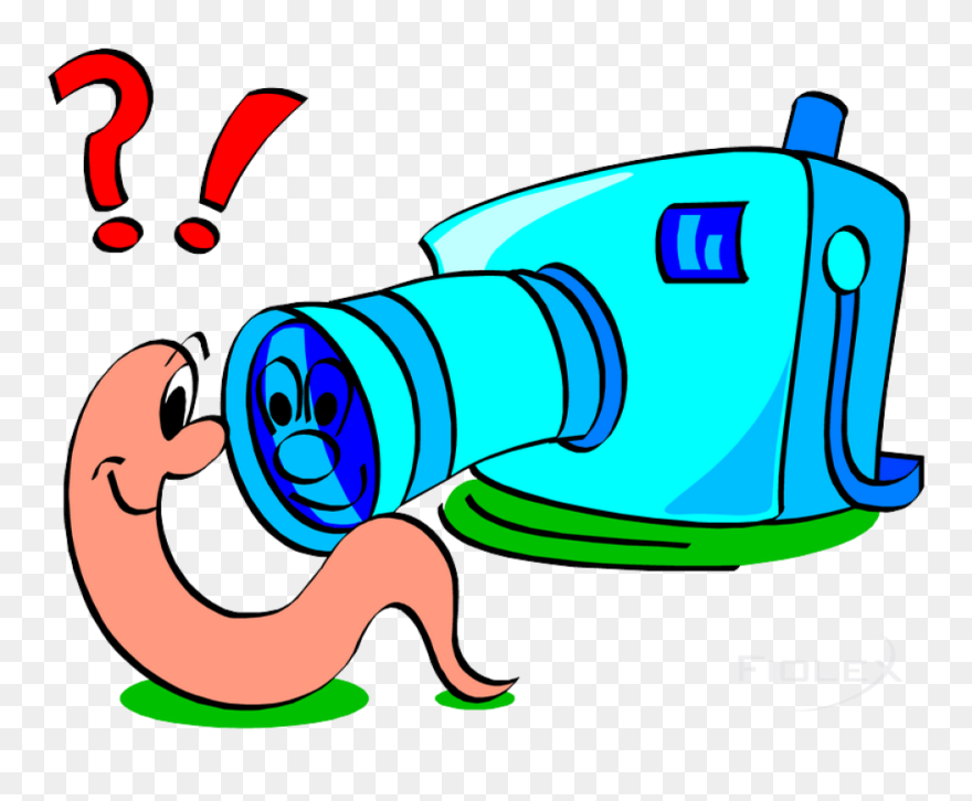 Worm With A Camera Clipart