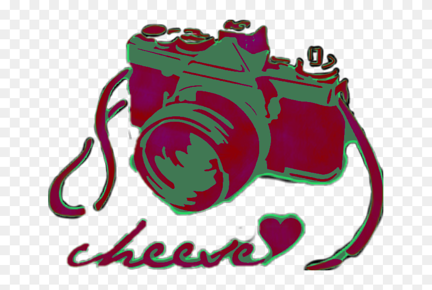 #camera #cheese #picture #art #sticker #smile #photo - Black And White Camera Painting Clipart