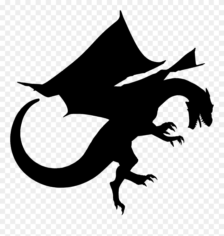 Dragon Clipart Medieval - Dragon Png Transparent Silhouette