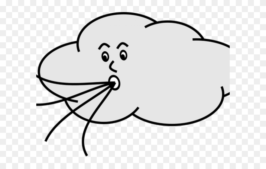 Cloud Clipart Outline - Transparent Background Wind Clipart - Png Download