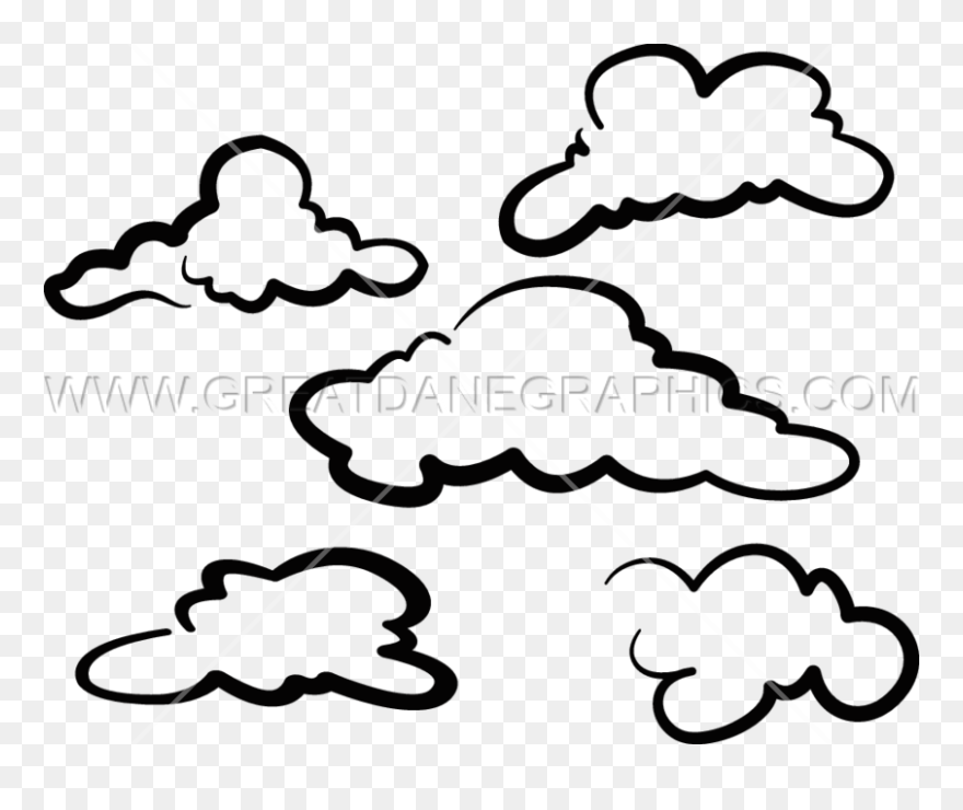 Transparent Background Drawing Cloud Png - Clouds With Black Background Drawing Clipart