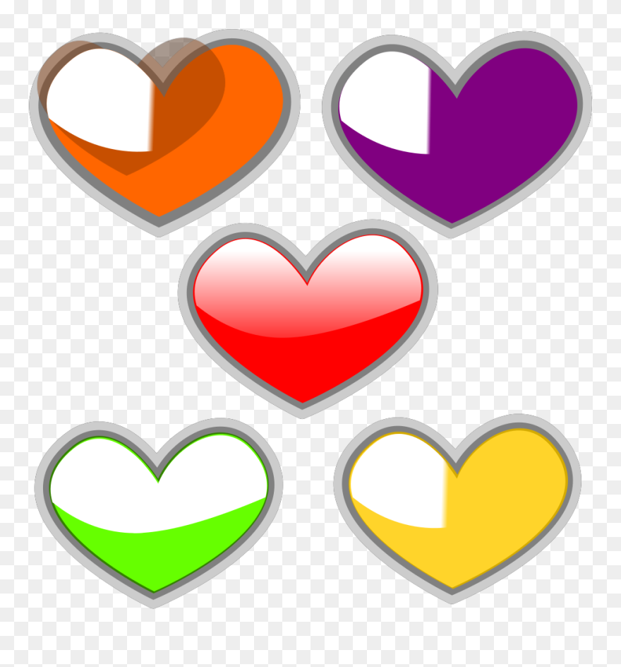 Hearts Multi Colored Glossy Svg Clip Arts - Water Filter Certification - Png Download