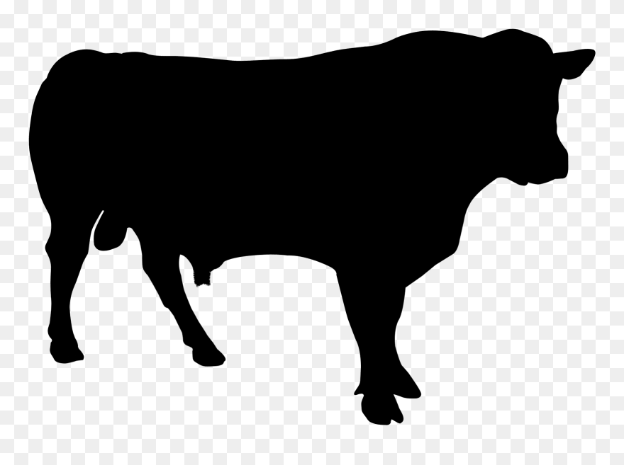 Cattle Vector Graphics Clip Art Royalty-free Illustration - Silhouette Of Cow - Png Download