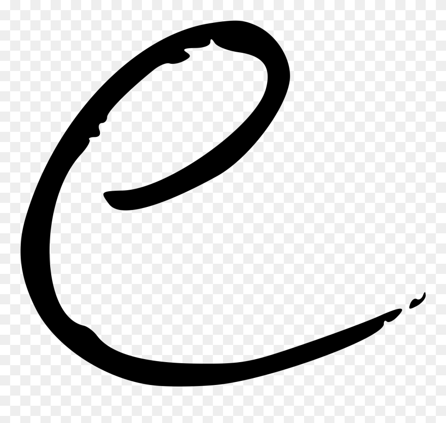 Letter Clip Art - Lowercase Cursive Letter E - Png Download