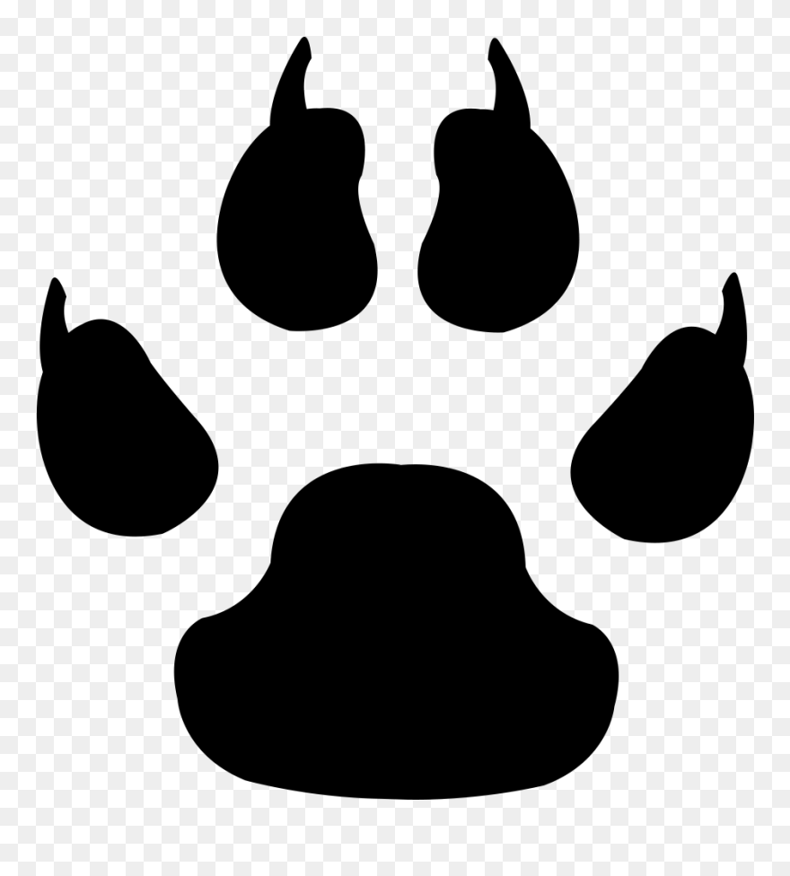Tiger Leopard Coyote Cat Gray Wolf - Wolf Paw Clip Art - Png Download