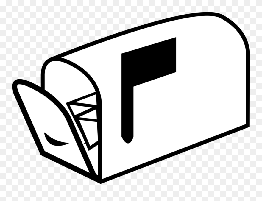 Line Art,angle,area - Black And White Mailbox Clipart
