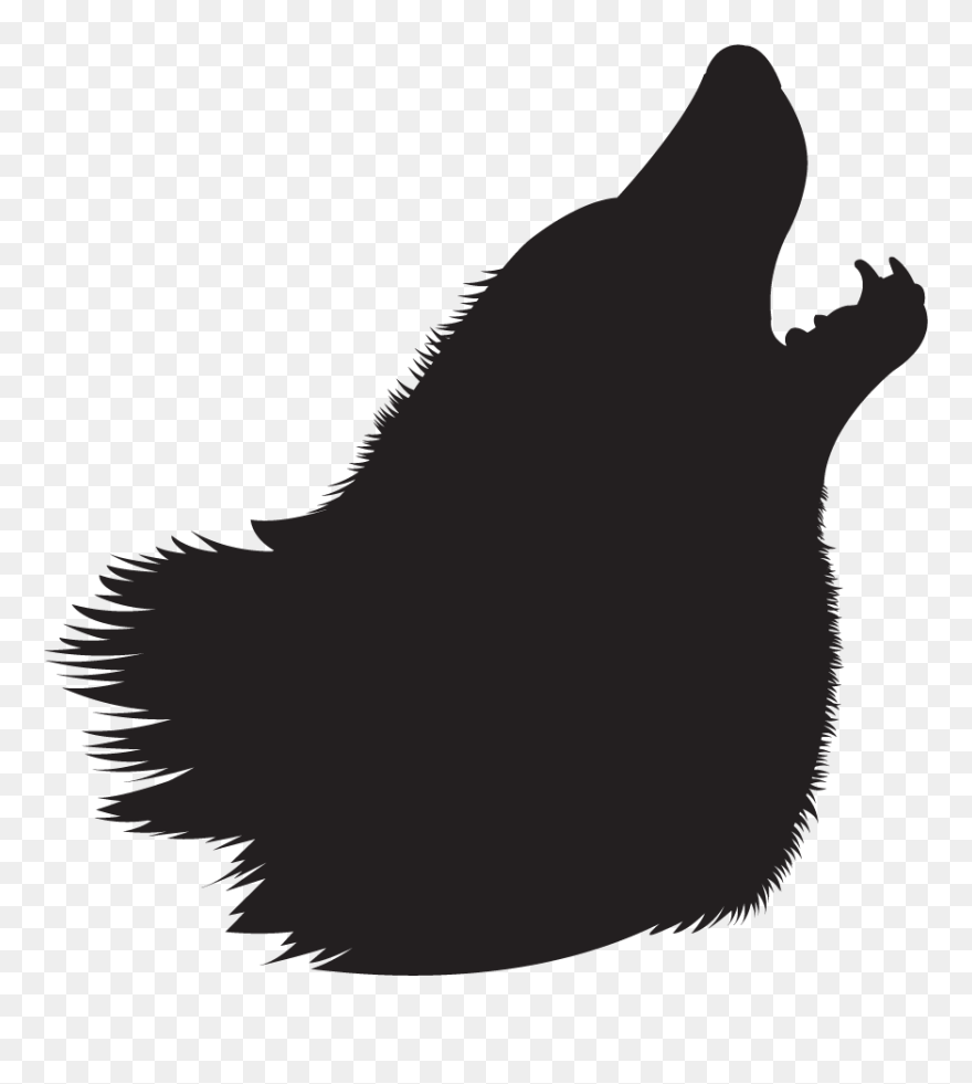 Clip Art Animals Four Legged Mammals Howling Wolf Silhouette - Howling Wolf Silhouette - Png Download