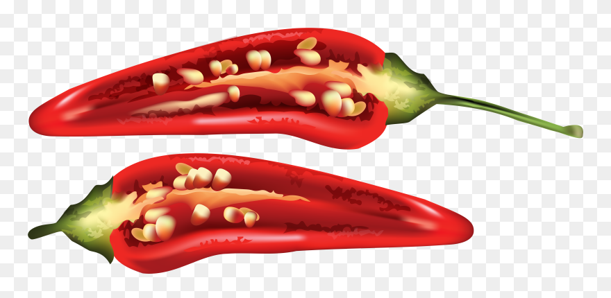 Half Red Chili Pepper Png Clip Art Image - Chilli Drawing Png Transparent Png