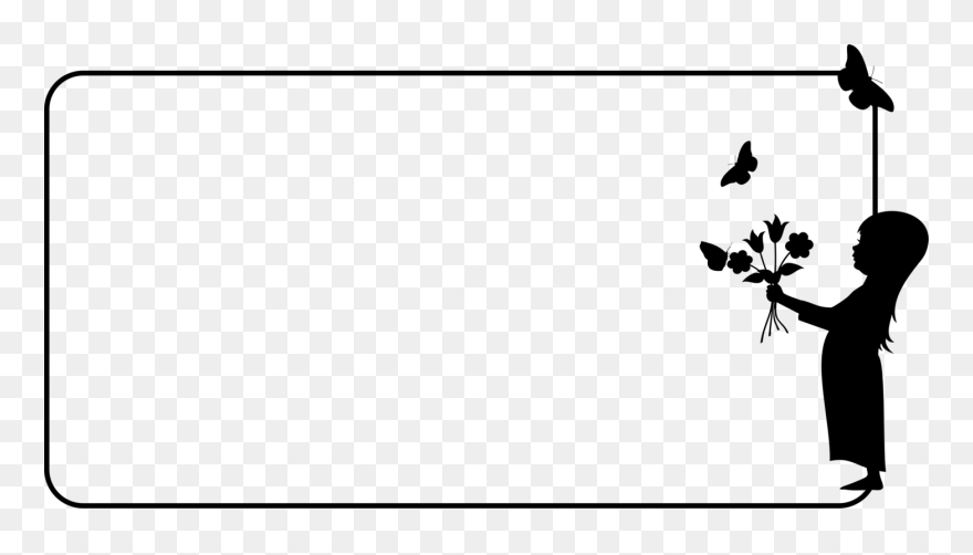 Plant,leaf,art - Flowers Frame Black And White Clipart