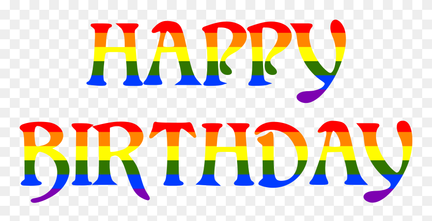 Rainbow Typography Big Image - Happy Birthday In Rainbow Colors Clipart