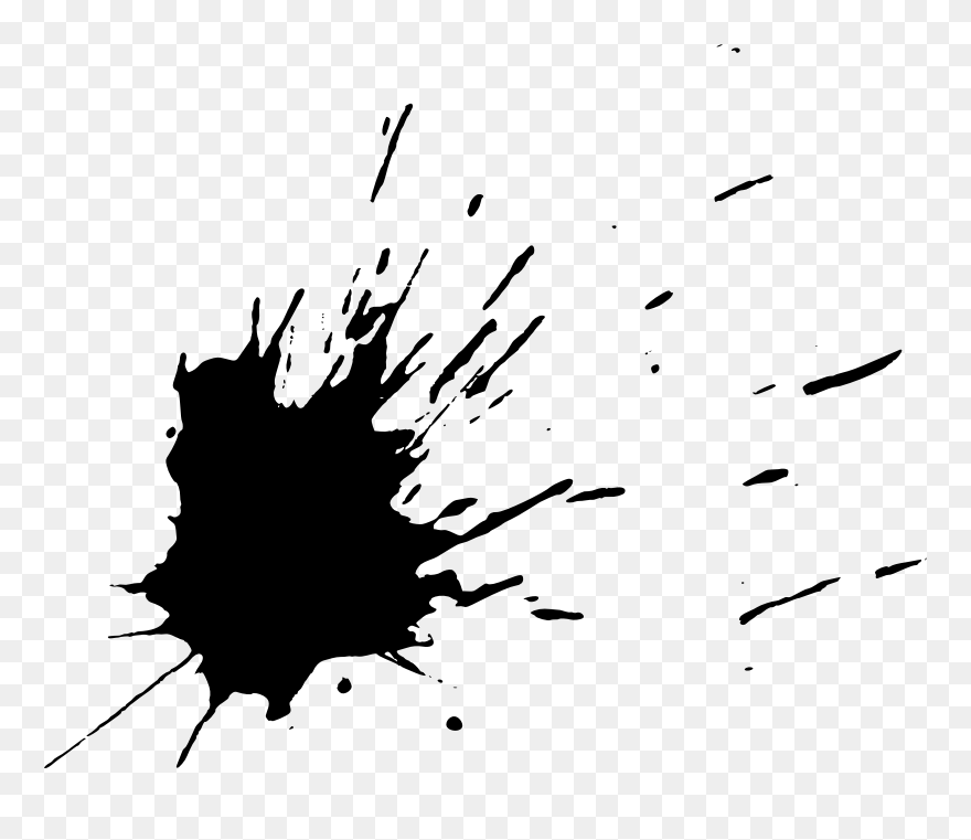 Photography Black And White Watercolor Painting - Blood Splatter Png Black Clipart