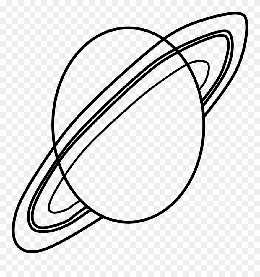 Saturn Clipart Black And White - Black And White Planet Clip Art - Png Download
