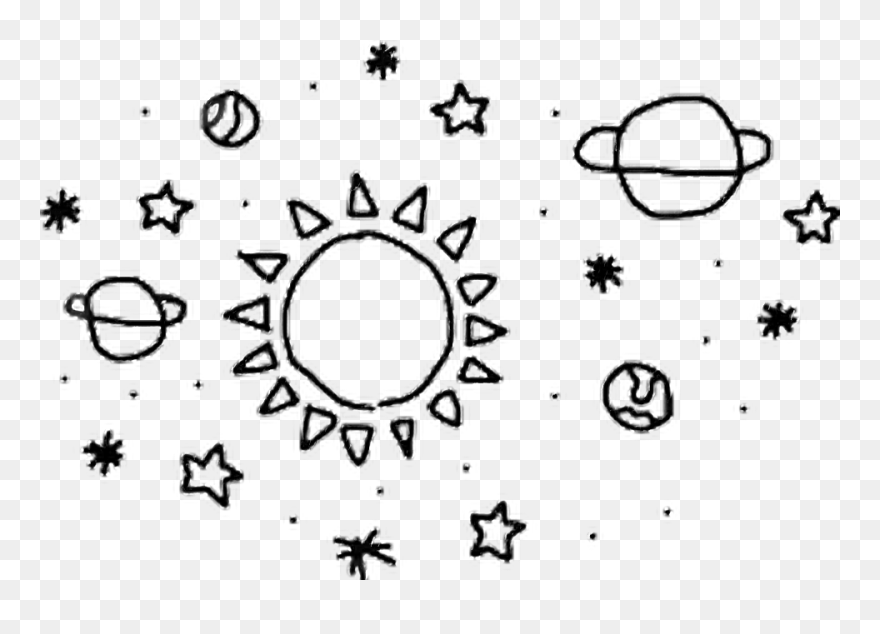 Galaxia Luna Sol Sticker - Aesthetic Planets Clipart