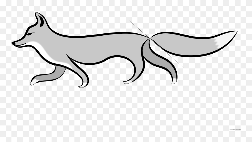Fox Animal Free Black White Clipart Images Clipartblack - Png Download