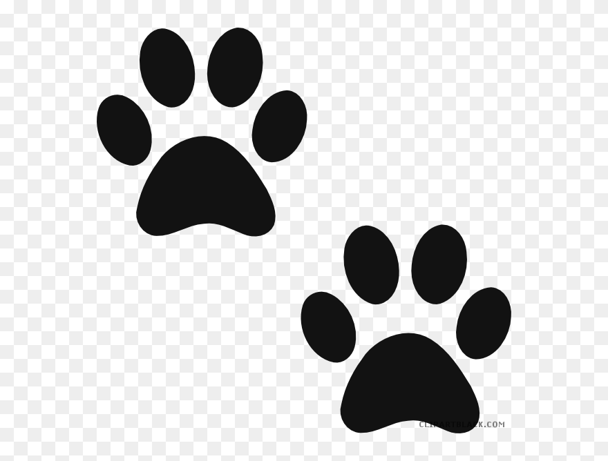 Paw Print Animal Free Black White Clipart Images Clipartblack - Puppy Paw Print Svg - Png Download
