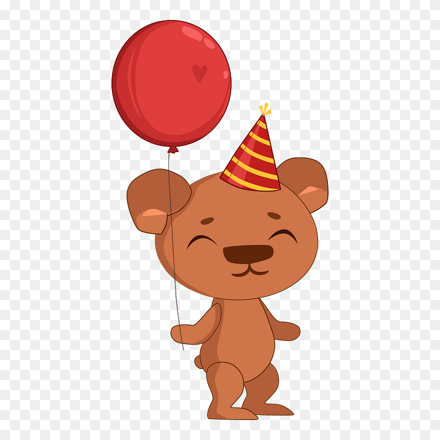 Birthday Bear Clipart - Cartoon - Png Download
