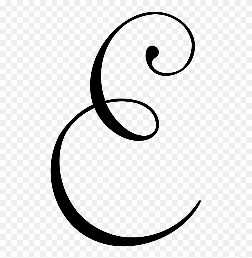 Letter Monogram Cursive Clip Art - Line Art - Png Download
