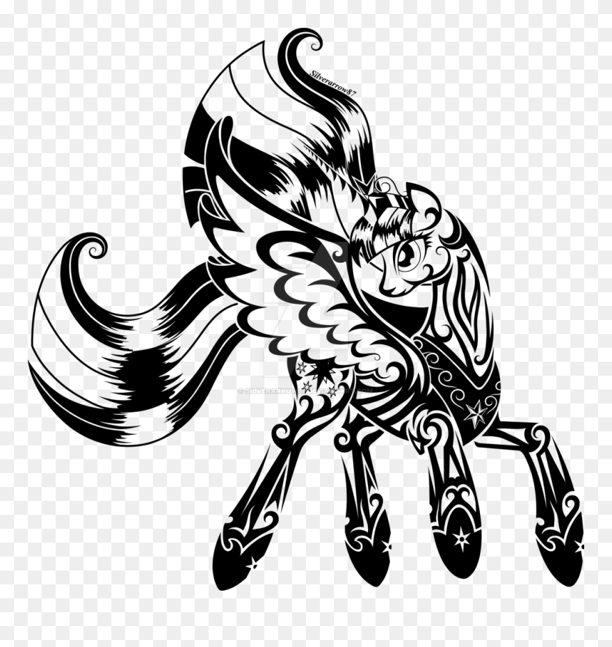 Princess Twilight Sparkle - Black And White My Little Pony Vector Clipart