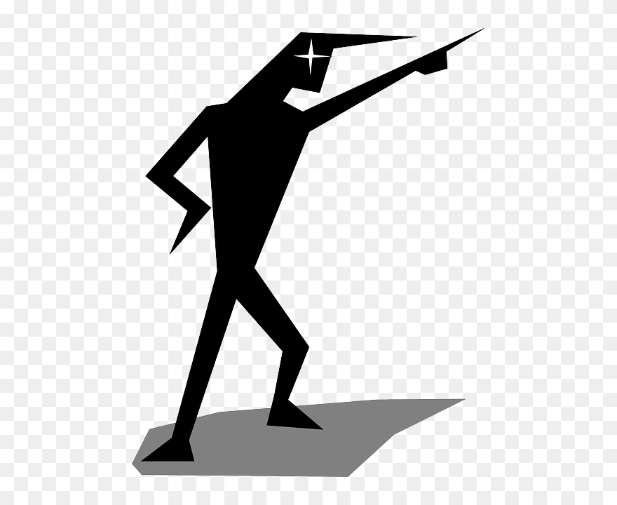 Man, Pointing, Posing, Human, Attack - Stick Figure Pointing Png Clipart