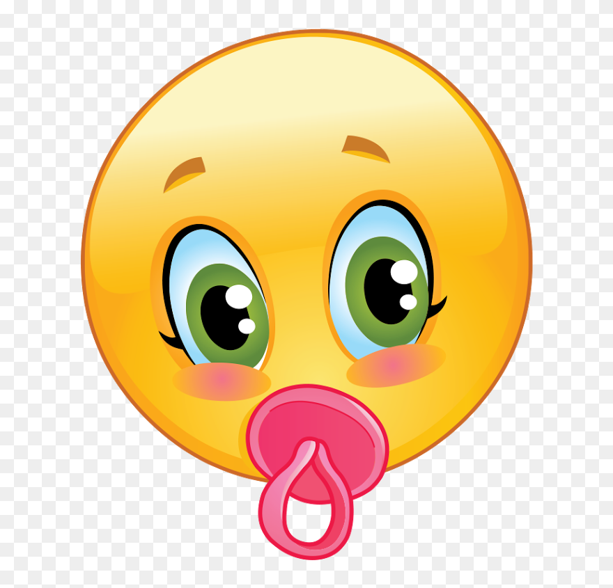 Pacifier Clipart Emoji - Baby Smiley Face - Png Download