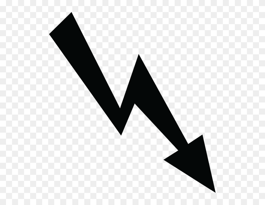 Downward Arrow In The Shape Of A Lightning Bolt Clipart