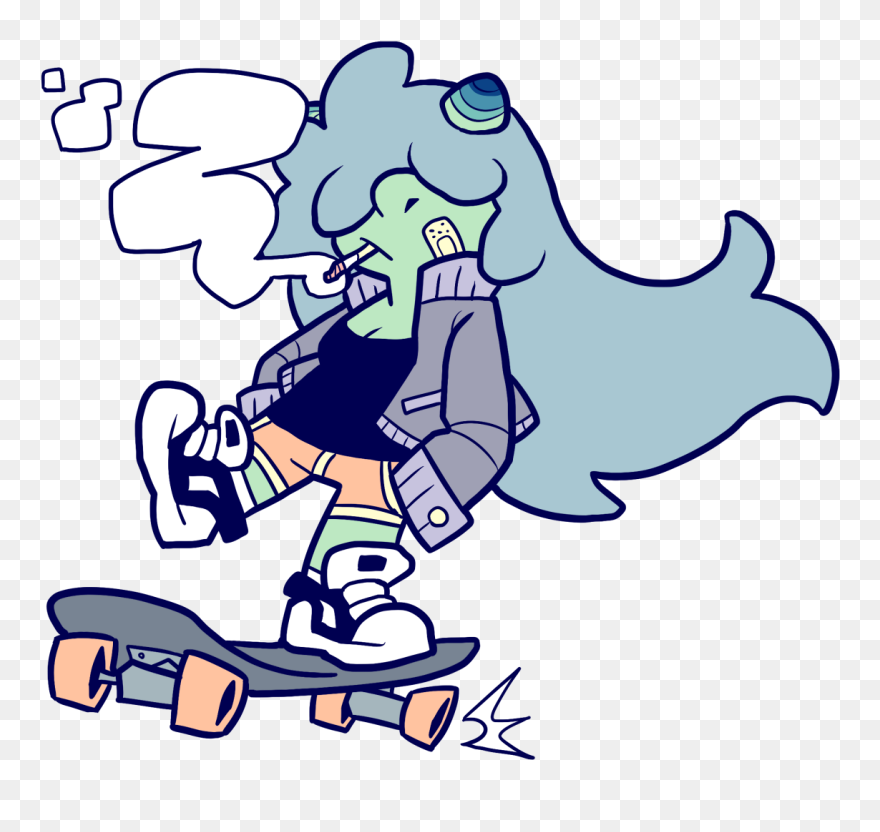 Skateboarding Clipart Tumblr Transparent - Cartoon - Png Download