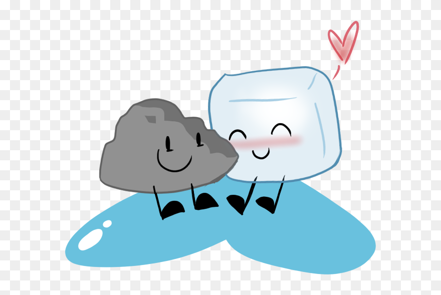 Ice Cube Clipart Kawaii - Bfdi Ice Cube And Rocky - Png Download