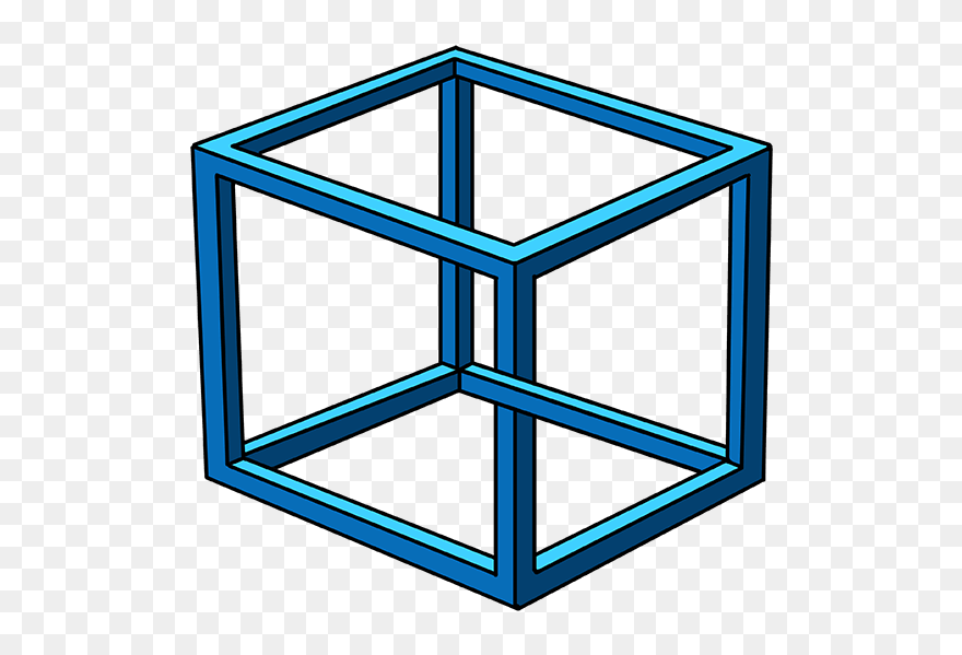 How To Draw Impossible Cube - Step By Step Impossible Cube Clipart