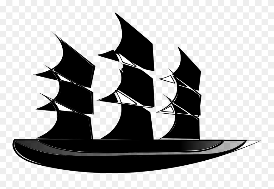 Ship Black Boat Free Photo - Sailing Ship Clipart