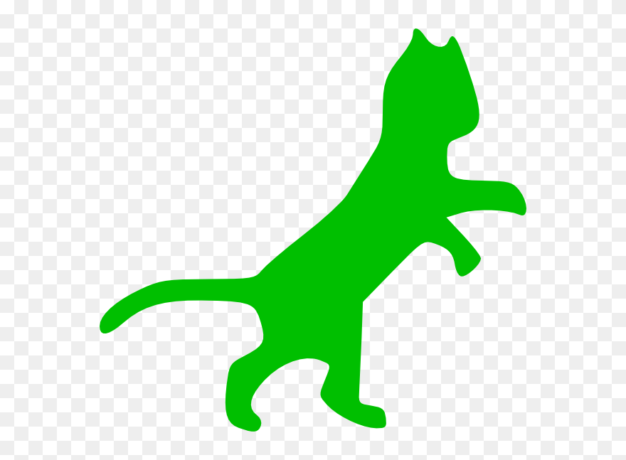 Green Cat Clipart - Png Download