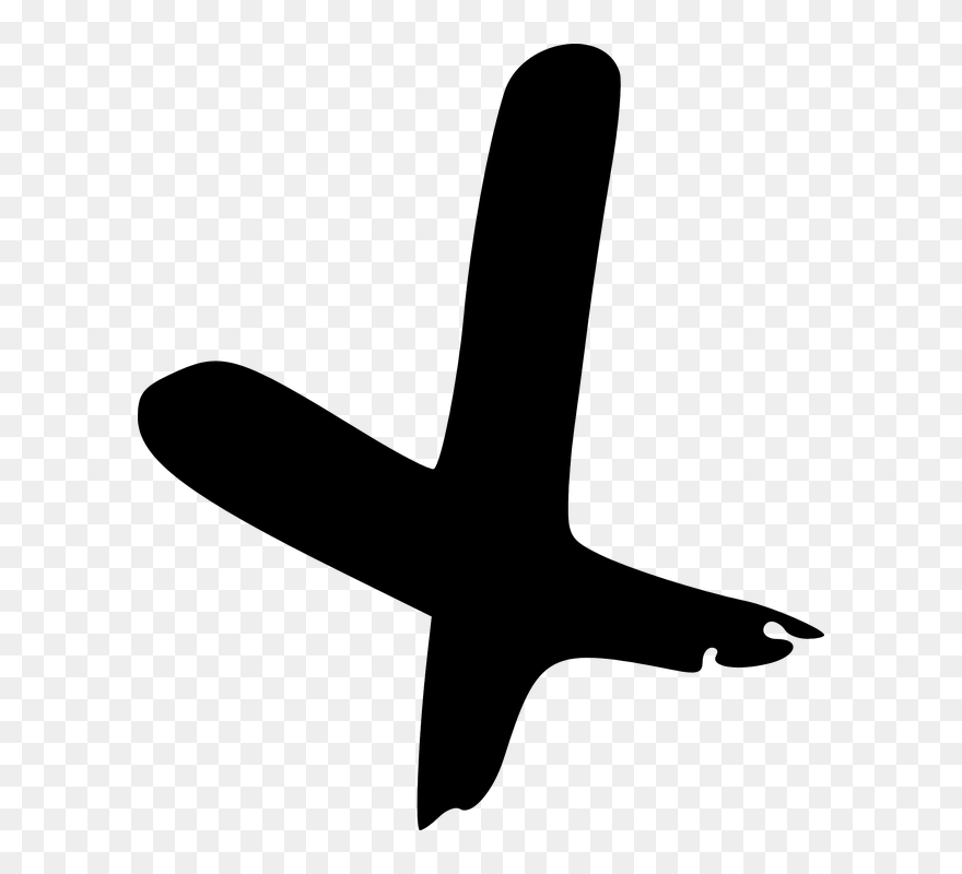 #black #ink #brush #stroke #smudge #paint #mark #line - Hand Drawn Crosses Clipart