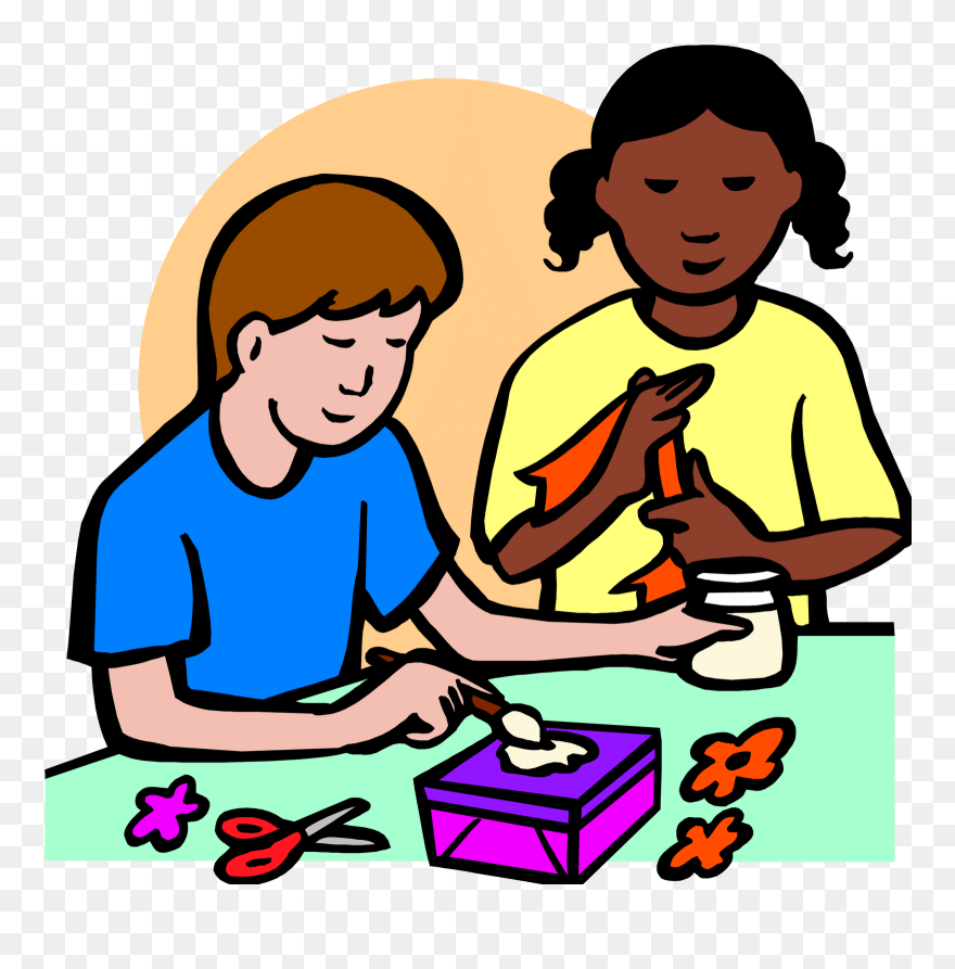 Make Cliparts - Children Doing Arts And Crafts - Png Download