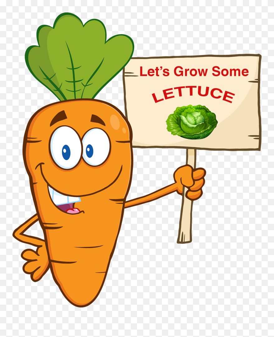 Lets Grow Lettuce - Smiling Carrot Clipart