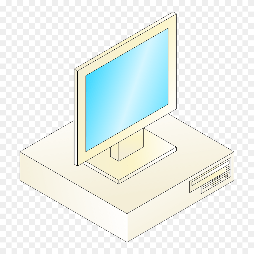 Desktop Computer With Monitor On Top Clipart - Desktop Computer With Monitor On Top - Png Download
