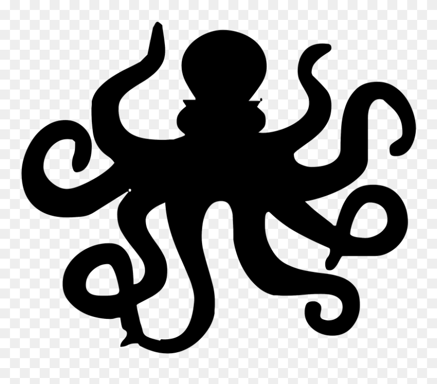 Octupus Outline - Silhouette Transparent Octopus Png Clipart