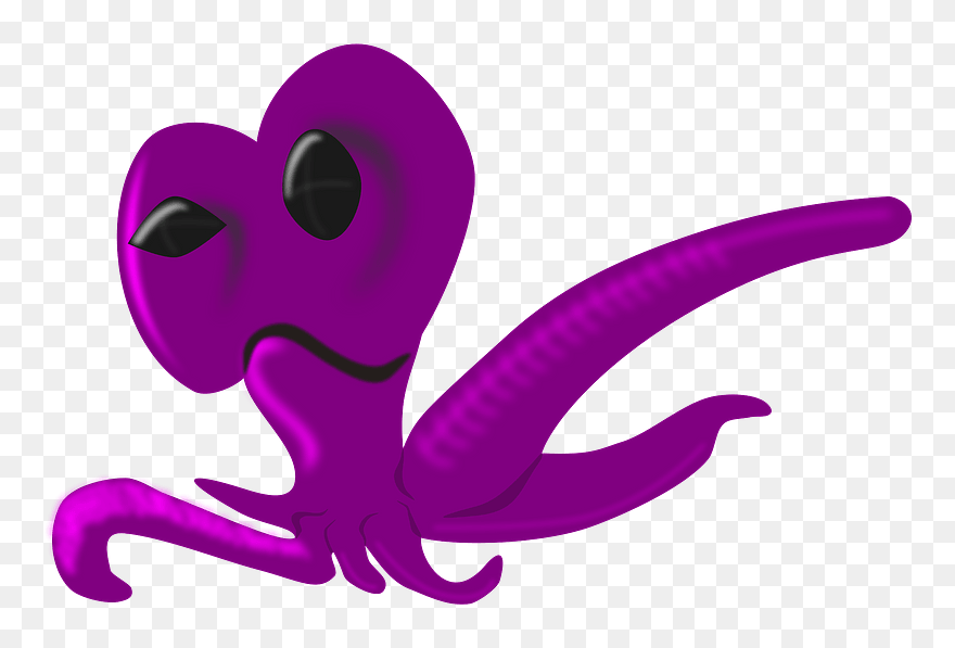 Alien Octopus Clipart - Alien Octopuss Cartoon - Png Download