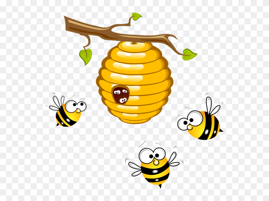 Abeilles,png Honey Bees Clip Art Bees - Cartoon Honey Bee Drawing Transparent Png