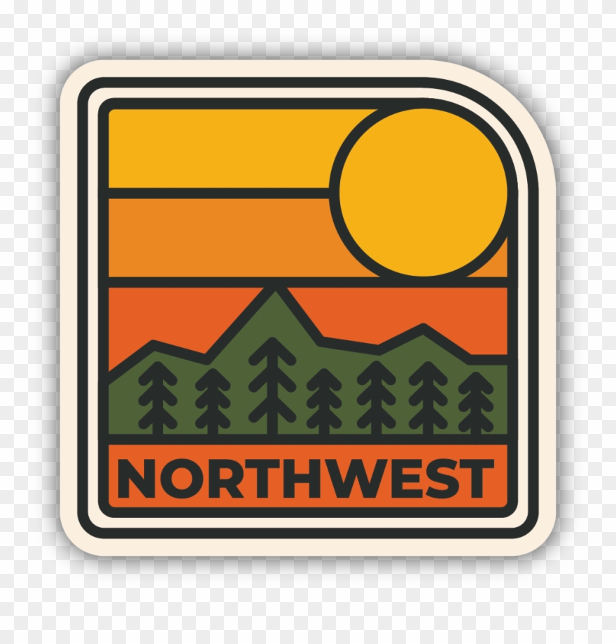 Northwest Sun Setting Sticker - Sticker Clipart