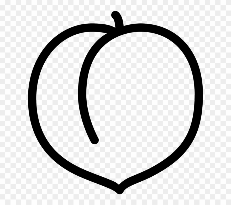 Peach Outline Clip Art - Peach Black - Png Download