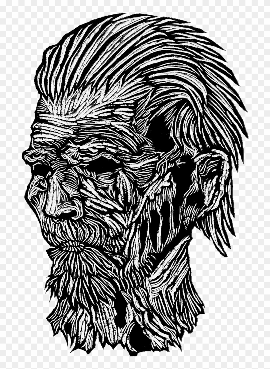 Sasquatch, Linocut - Linocut Art Shirt Clipart