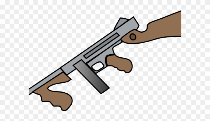 Gun Shot Clipart Machine Gun - Tommy Gun Png Transparent Png
