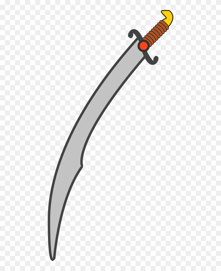 Long Scimitar Clip Art - Scimitar Clipart - Png Download