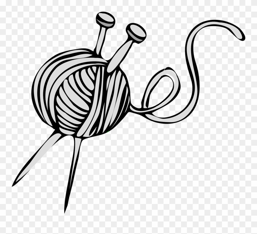 Vector Graphics,free Pictures - Knitting Needles And Yarn Clip Art - Png Download