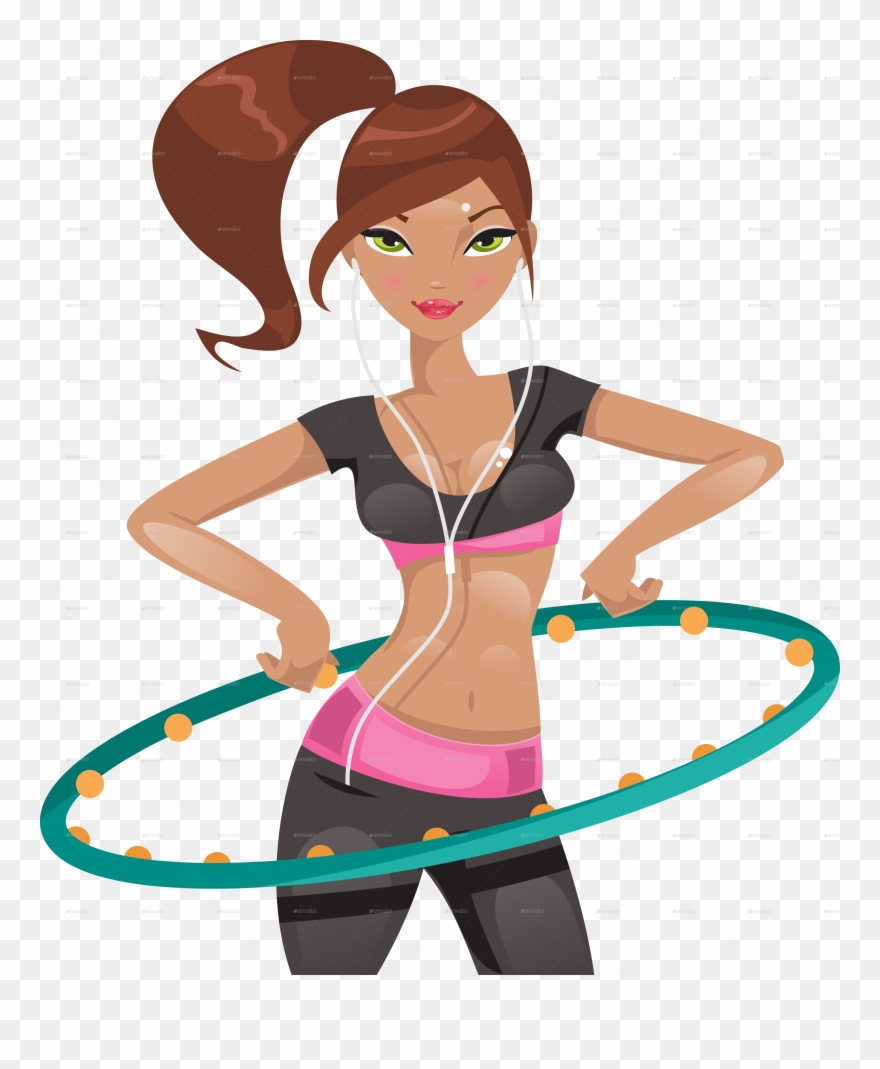 Exercise With A By Artbesouro Graphicriver Hoopjpg - Hula Hoop Cartoon Png Clipart