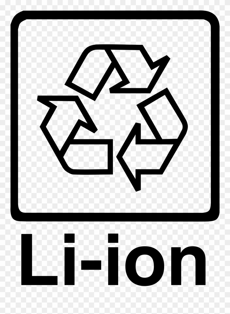 Download Battery Clipart Lithium Ion Battery - Li Ion Recycle Symbol