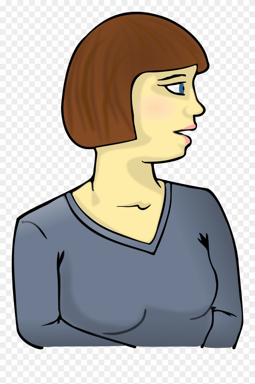 Woman Looking At Petri Dish Clipart - Cartoon Person Looking Sideways - Png Download