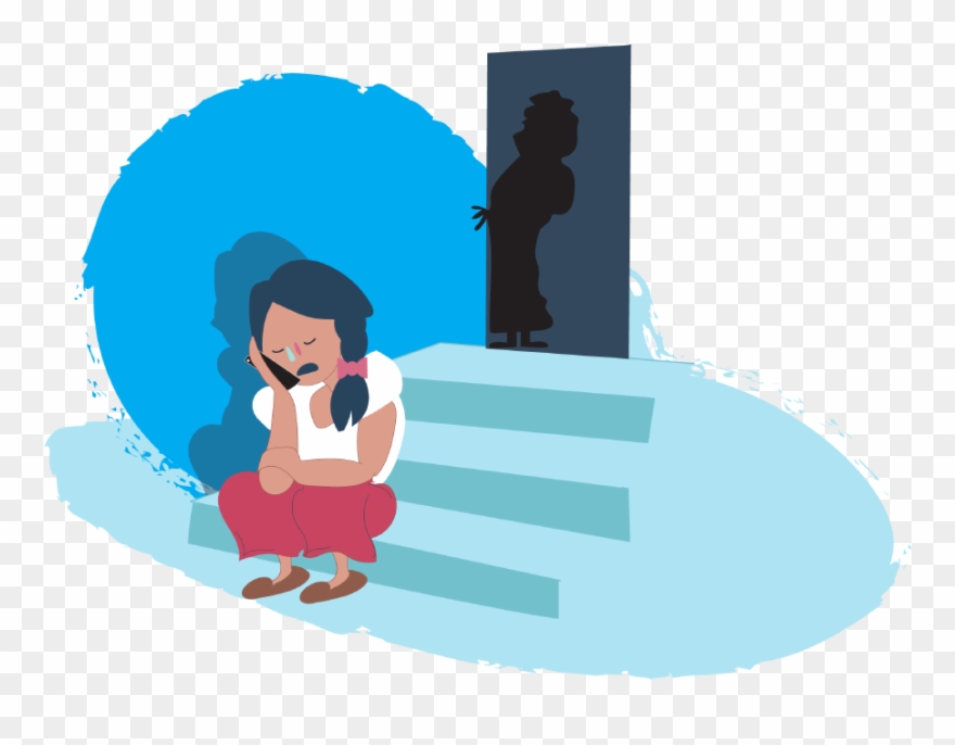 Girl On The Phone Talking About What's Going On - Bullying Kids Helpline Clipart